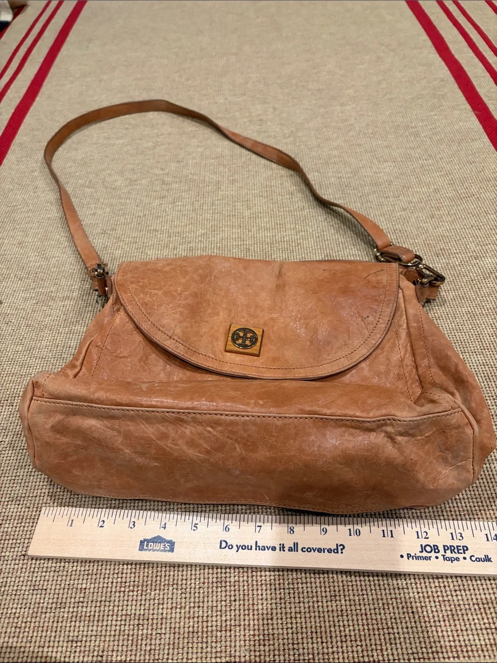 Tory Burch Designer Foldover Convertible Flap Crossbody Purse Leather Bag
